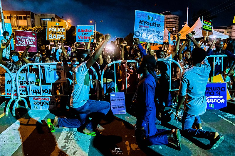 #EndSARS protesters at Lekki Toll Plaza #EndSARS protesters at Lekki Toll Plaza