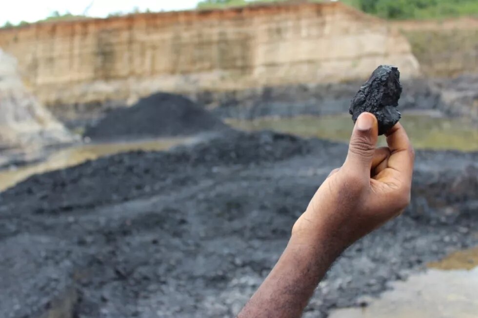 A piece of coal from the Okobo coal mine