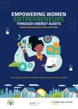 A coverpage of animated image of a business woman and energy. 