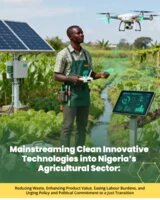 A coverpage of a man operating a drone in the farm. 